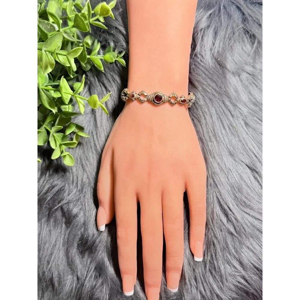 Silver 925 Garnet Bracelet